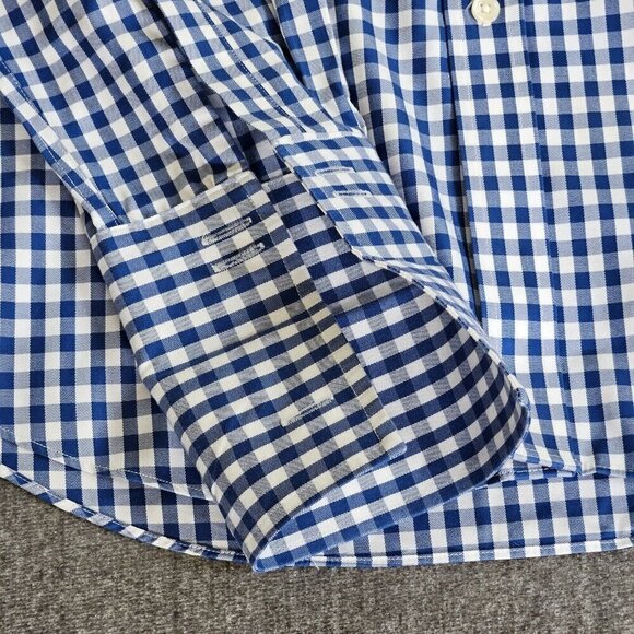 Charles Tyrwhitt Shirt Mens 15.5 Plaid Non Iron Slim Fit French Cuff LS Buttons - Picture 8 of 15